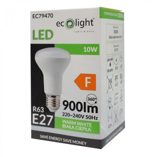 LED izzó reflektor R63 E27 10W 900lm 3000K melegfényű ökofény