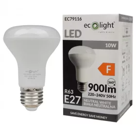   LED izzó reflektor R63 E27 10W 900lm 4000K semleges Ecolight