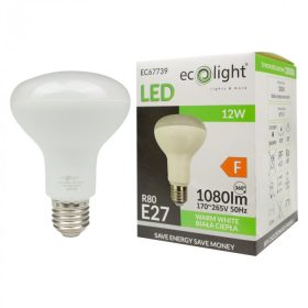   LED izzó reflektor R80 E27 12W 1080lm 3000K melegfényű ökofény