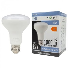   LED izzó reflektor R80 E27 12W 1080lm 6500K hidegfényű ökofény