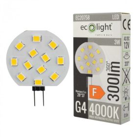 LED kapszulaizzó G4 3W 280lm 4000K semleges 12V Ecolight