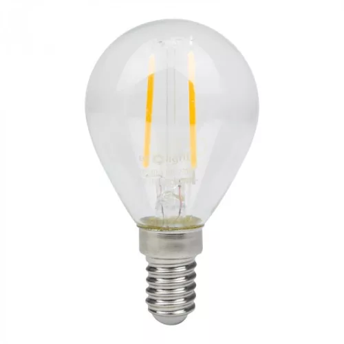 LED izzó gömb P45 E14 2W 240lm 2700K Meleg izzószálas Ecolight