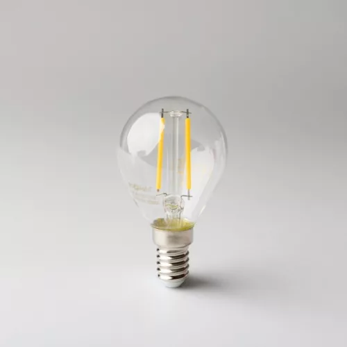 LED izzó gömb P45 E14 2W 240lm 2700K Meleg izzószálas Ecolight