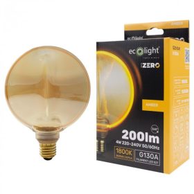   LED gömbizzó G130 E27 4W 200lm 1800K Meleg izzószálas dekoratív ZERO Ecolight
