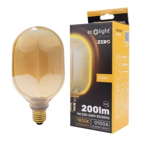   LED izzó O100 E27 4W 200lm 1800K Meleg izzószálas Dekoratív ZERO Ecolight