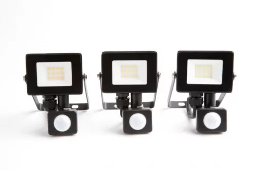 LED reflektor lámpa 10W 900lm 4000K mozgásérzékelővel IP65 fekete Ecolight