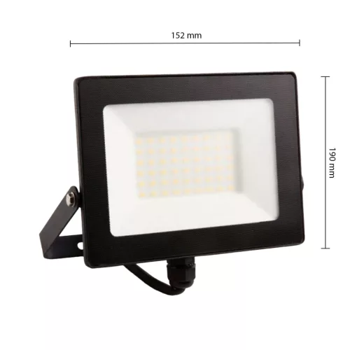 LED reflektor lámpa 50W 4500lm 4000K semleges fehér IP65 fekete Ecolight