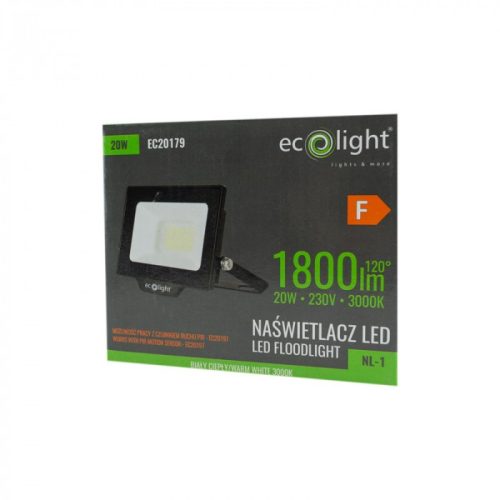LED reflektor 20W 1800lm 3000K Meleg IP65 NL-1 Ecolight