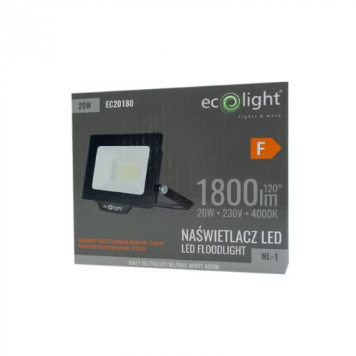 LED reflektor 20W 1800lm 4000K semleges IP65 NL-1 Ecolight