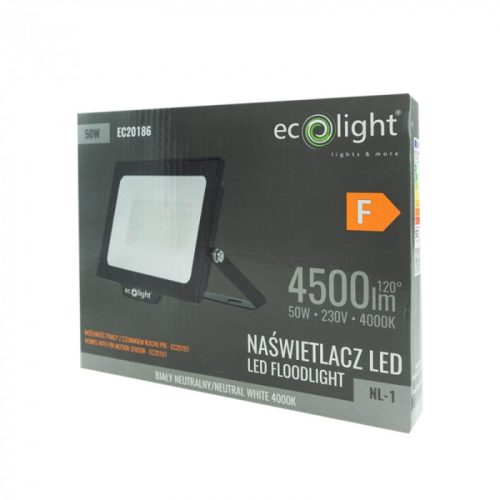 LED reflektor 50W 4500lm 4000K semleges IP65 NL-1 Ecolight
