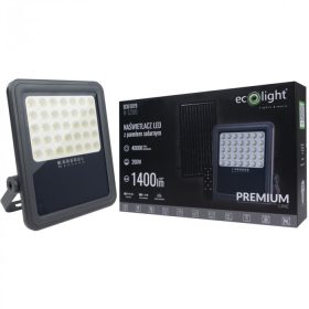   LED reflektor, napelemes, 200W, 1400lm, 4000K, semleges, IP65, alkonykapcsolóval + Ecolight távirányítóval