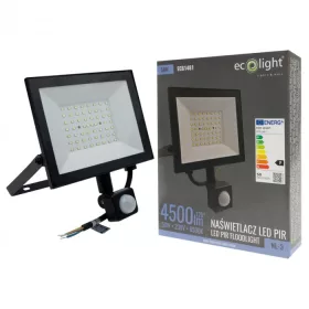   LED reflektor 50W 4500lm 6500K Hidegfény IP54 mozgás- és alkonyérzékelővel NL-3 Ecolight