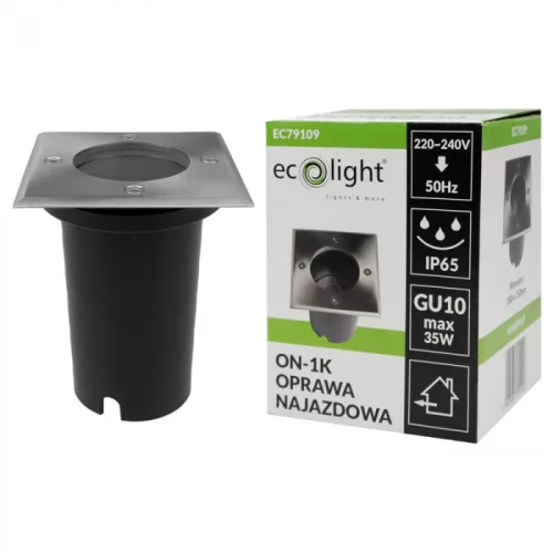 Talajba süllyeszthető kerti behajtólámpa GU10 négyzet alakú szürke IP65 ON-1K Ecolight