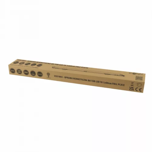 Por- és vízálló hermetikus LED lámpatest 1x T8 60cm Full Plate Ecolight