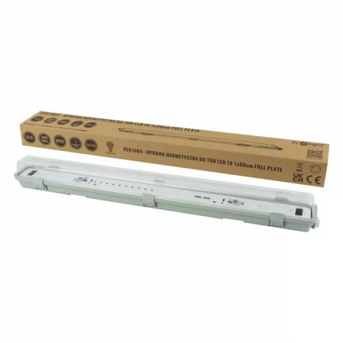 Por- és vízálló hermetikus LED lámpatest 1x T8 60cm Full Plate Ecolight