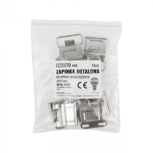 Fém rögzítőkapocs hermetikus lámpatesthez 10db Ecolight