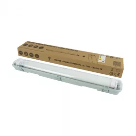   Hermetikus lámpatest, armatúra 60cm Lámpa IP65 + 2x LED fénycső T8 G13 9W 6500K Hideg Ecolight