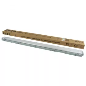   Hermetikus lámpatest, armatúra lámpatest 120cm Lámpa IP65 + 2x LED fénycső T8 G13 18W 6500K Hideg Ecolight