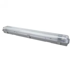   Por- és vízálló hermetikus LED lámpatest IP65 Full Plate + 2x LED fénycső T8 60cm 900lm 4000K semleges fehér Ecolight