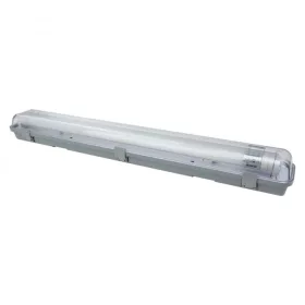   Por- és vízálló hermetikus LED lámpatest IP65 Full Plate + 2x LED fénycső T8 60cm 900lm 6500K hideg fehér Ecolight