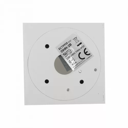 Felületre szerelhető halogén spot henger lámpatest GU10 négyzet alakú fehér OHN-2B N/T Ecolight
