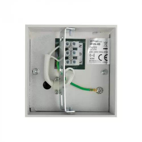 Felületre szerelhető halogén spot henger lámpatest GU10 négyzet alakú fehér OHN-4B N/T Ecolight