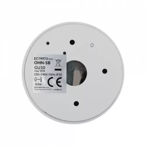 Felületre szerelhető halogén spot henger lámpatest GU10 kerek fehér OHN-5B N/T Ecolight
