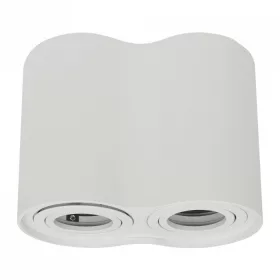   Felületre szerelhető halogén spot henger lámpatest 2x GU10 nyolcas alakú fehér OHN-21B N/T Ecolight