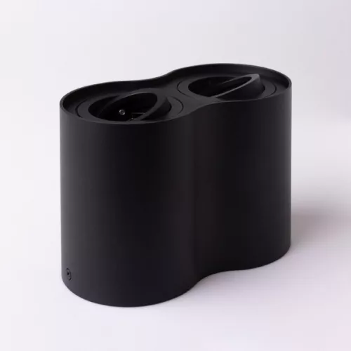 Felületre szerelhető halogén spot henger lámpatest 2x GU10 nyolcas alakú fekete OHN-21C N/T Ecolight
