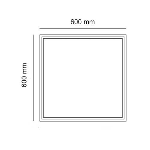 Felületre szerelhető keret LED Panelhez 60 x 60 cm Fekete ECOLIGHT