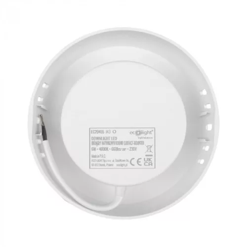 Felületre szerelhető mennyezeti LED panel lámpa 6W 660lm 4000K semleges fehér 120° kerek fehér Downlight Ecolight