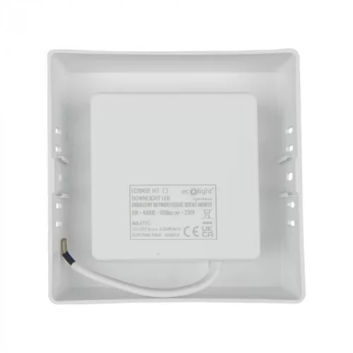 Felületre szerelhető mennyezeti LED panel lámpa 6W 660lm 4000K semleges fehér 120° négyzet alakú fehér Downlight Ecolight