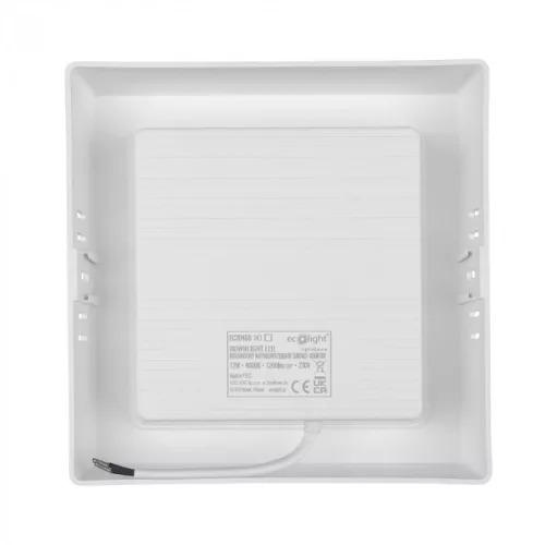 Felületre szerelhető mennyezeti LED panel lámpa 12W 1200lm 4000K semleges fehér 120° négyzet alakú fehér Downlight Ecolight
