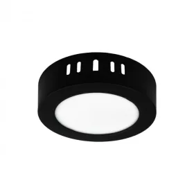   Felületre szerelhető mennyezeti LED panel lámpa 6W 660lm 4000K semleges fehér 120° kerek fekete Downlight Ecolight