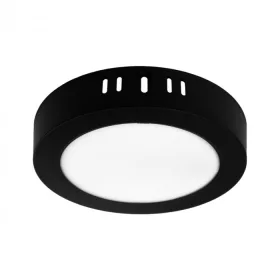   Felületre szerelhető mennyezeti LED panel lámpa 12W 1200lm 4000K semleges fehér 120° kerek fekete Downlight Ecolight