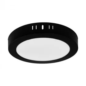   Felületre szerelhető mennyezeti LED panel lámpa 18W 1980lm 4000K semleges fehér 120° kerek fekete Downlight Ecolight