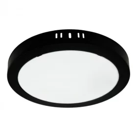   Felületre szerelhető mennyezeti LED panel lámpa 24W 2640lm 4000K semleges fehér 120° kerek fekete Downlight Ecolight