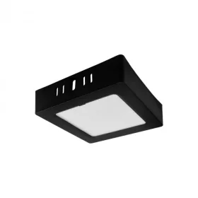   Felületre szerelhető mennyezeti LED panel lámpa 6W 660lm 4000K semleges fehér 120° négyzet alakú fekete Downlight Ecolight