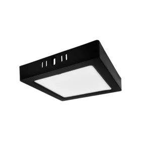   Felületre szerelhető mennyezeti LED panel lámpa 12W 1200lm 4000K semleges fehér 120° négyzet alakú fekete Downlight Ecolight