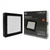 Felületre szerelhető mennyezeti LED panel lámpa 12W 1200lm 4000K semleges fehér 120° négyzet alakú fekete Downlight Ecolight