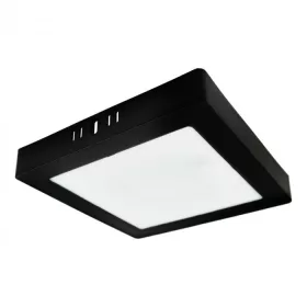   Felületre szerelhető mennyezeti LED panel lámpa 18W 1980lm 4000K semleges fehér 120° négyzet alakú fekete Downlight Ecolight