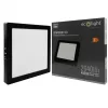 Felületre szerelhető mennyezeti LED panel lámpa 24W 2640lm 4000K semleges fehér 120° négyzet alakú fekete Downlight Ecolight