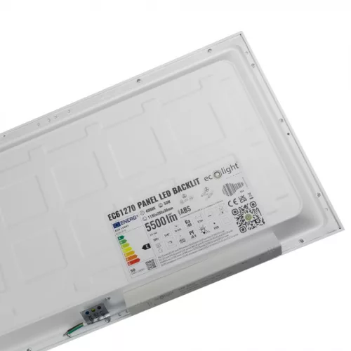 Süllyesztett mennyezeti LED panel lámpatest 50W 5500lm 4000K semleges fehér téglalap alakú 120x30 cm Ecolight