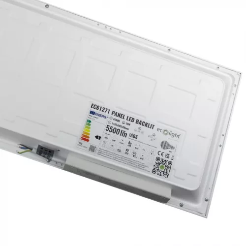 Süllyesztett mennyezeti LED panel lámpatest 50W 5500lm 6500K hideg fehér téglalap alakú 120x30 cm Ecolight