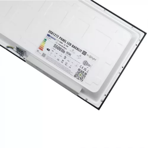 Süllyesztett mennyezeti LED panel lámpatest 50W 5500lm 4000K semleges fehér téglalap alakú fekete 120x30 cm Ecolight