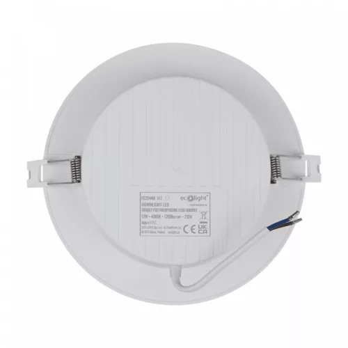 Süllyesztett mennyezeti LED panel lámpatest 12W 1200lm 4000K semleges fehér 120° kerek fehér Downlight Ecolight