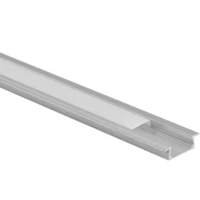   Alumínium profil LED szalagokhoz, eloxált, süllyesztett, 1 m, opál lámpabúrával és Ecolight végsapkákkal