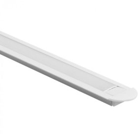   Alumínium profil LED szalagokhoz, fehér, süllyesztett, 2 m, opál lámpabúrával és Ecolight végsapkákkal