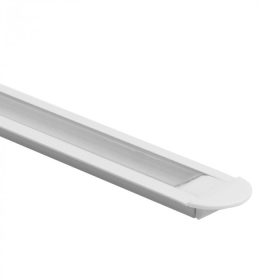  Alumínium profil LED szalagokhoz, fehér, süllyesztett, 2m, átlátszó borítással és Ecolight végsapkákkal