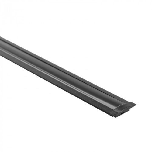 Süllyesztett fekete LED alumínium profil 2m fekete borítással LED szalagokhoz + végzárókkal P sorozat Ecolight